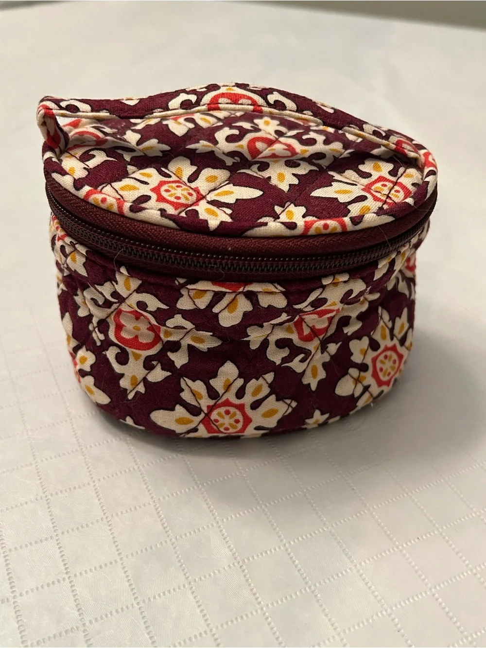 Retired - Vera Bradley “Burgundy Medallion” Small Cosmetic Case